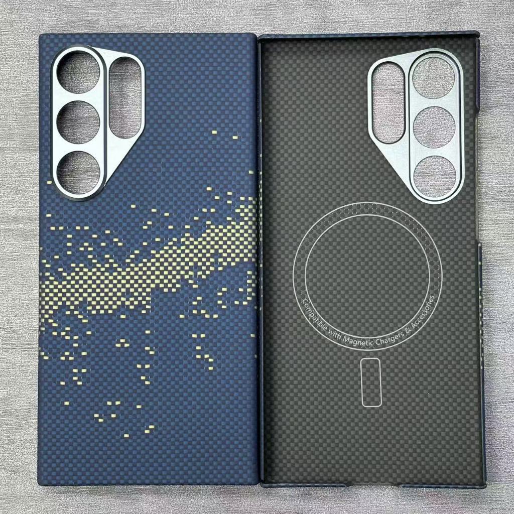 S24Ultra Kevlar Slim Anti-Shock Phone Casing Blue Galaxy 25Plus Fiber S26ultra Protective Case