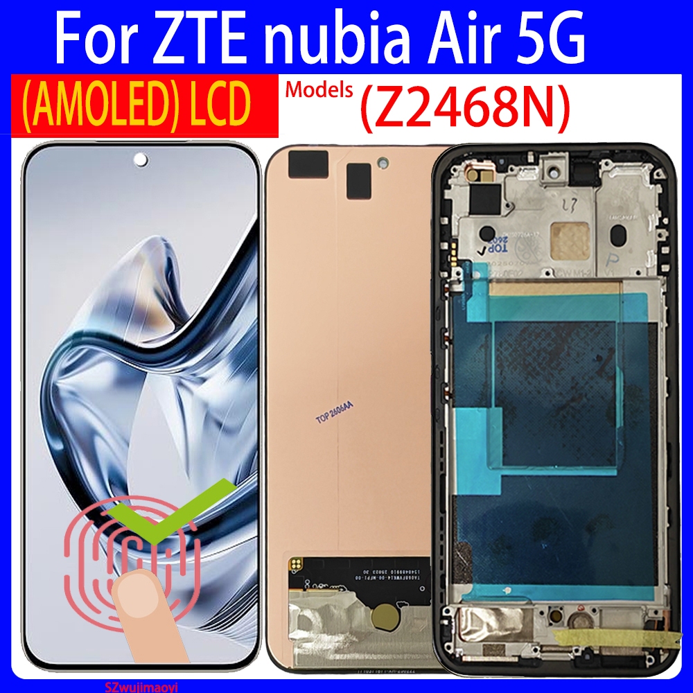 6.78 Original AMOLED สําหรับ ZTE nubia Air 5G จอแสดงผล LCD Digitizer Assembly สําหรับ Zte nubia Air 