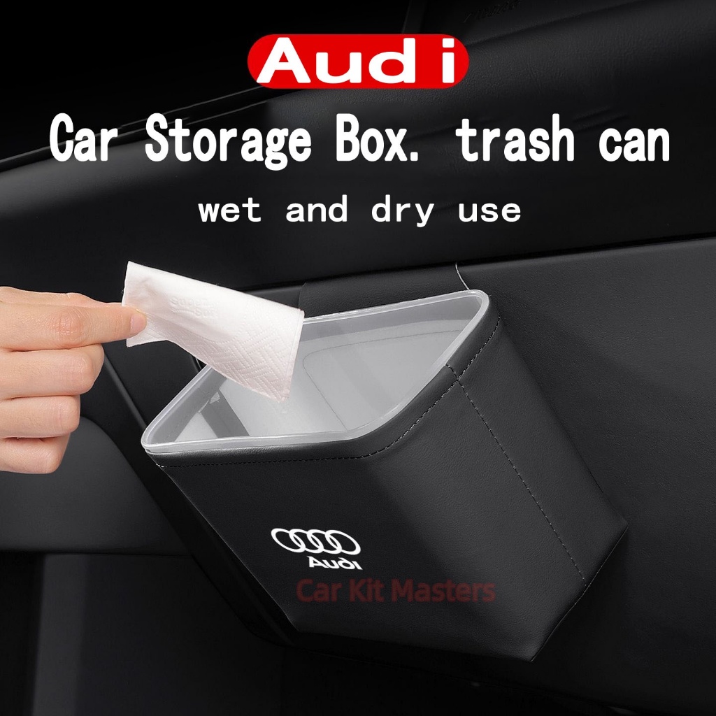 Audi รถถังขยะรถที่นั่งกลับกล่องเก็บ co-pilot น้ําถ้วยผู้ถือร่มรถ organizer เปียกและแห้งสําหรับ A1 A4