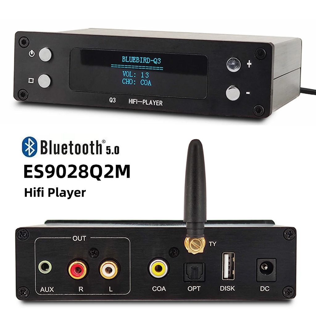 ES9028Q2M Digital Audio Player 24BIT 192KHz Lossless Decoding Bluetooth 5.0 MusicTurntable Digital C
