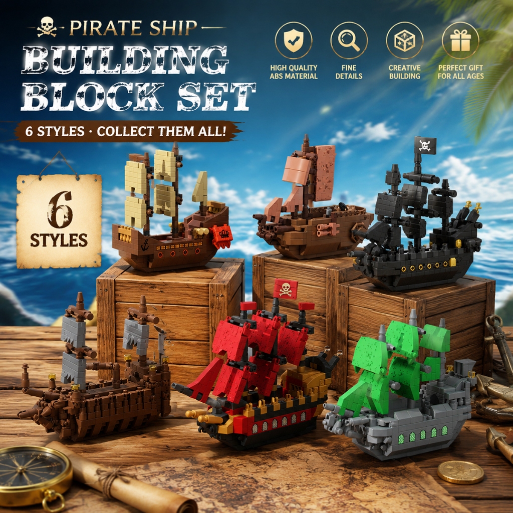 Caribbean Pirate Ship Building Blocks Toy Assembly Particle Boys And Girls Birthday Gifts ของเล่นเด็