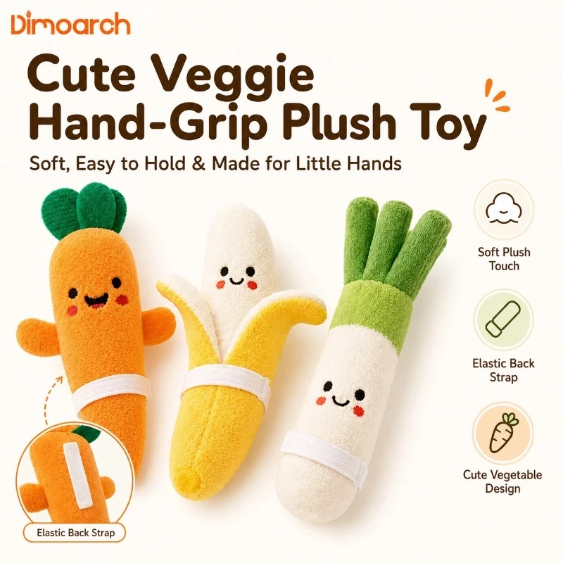 Dimoarch Cute Veggie Plush Toy Baby Hand Grip Soft Toy ของขวัญส่งเสริมการขายแบบสุ่ม