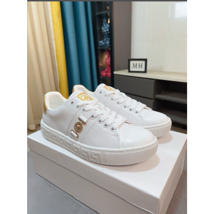 New_VERSACE รองเท้าเทรนเนอร์หนังผู้ชาย MF168
