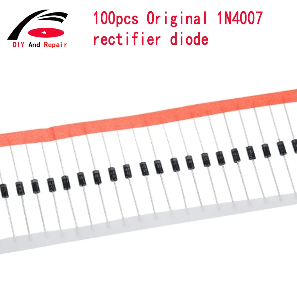 [100 ชิ้น] 1N4007 4007 1A 1200V DO-41 Rectifier Diode ของแท้