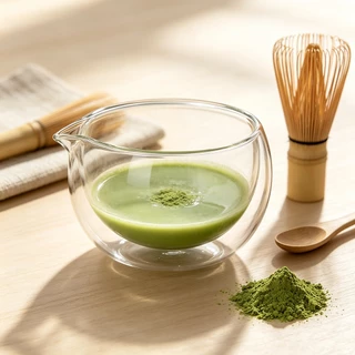 Double Wall Glass Matcha Bowl พร้อม Spout สลัดชามผสมชามครัวสําหรับไข่ Beating Baking Service
