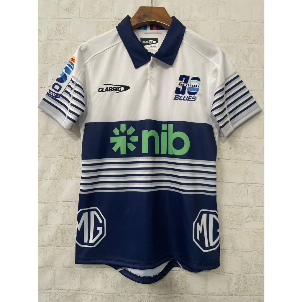 Rugby Jersey 2026 Blues Home Rugby Jersey เสื้อสเวตเตอร์แขนสั้นผู้ชาย