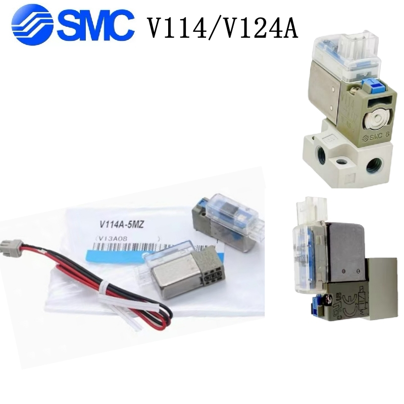 SMC โซลินอยด์วาล์ว V114/V114A-5LZB 5MZU 5GU-M5 V124/V124A
