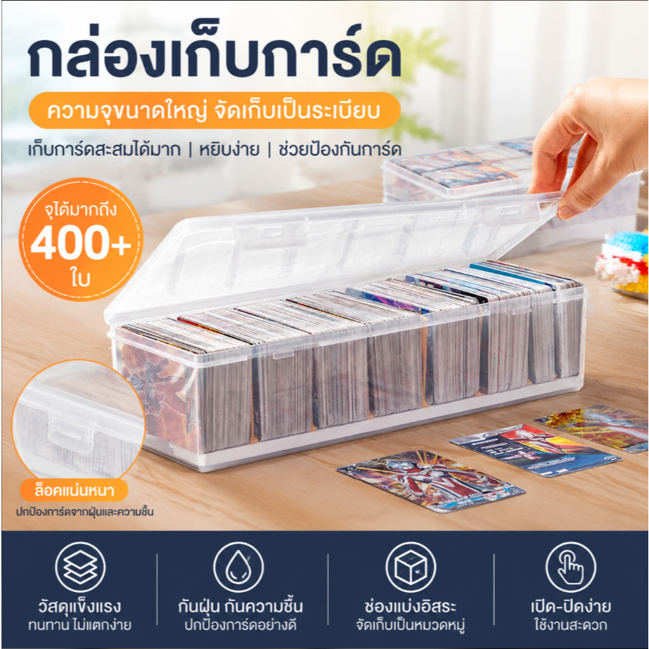 (niangbenaaa) กล่องเก็บของพลาสติกใสใหม่กล่องจัดระเบียบการ์ดการจําแนกกล่องเครื่องเขียนใหม่