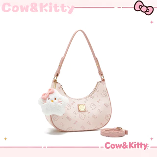 กระเป๋าสะพายสีชมพูน่ารัก Cow&Kitty มีจี้เมฆ กระเป๋าสะพายข้างน่ารัก