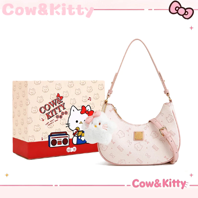 กระเป๋าสะพายสีชมพูน่ารัก Cow&Kitty มีจี้เมฆ กระเป๋าสะพายข้างน่ารัก