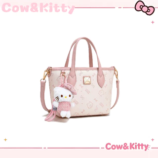 กระเป๋าโททมินิ Cow&Kitty Pink Tote Bag กระเป๋าตังค์ ผู้หญิง Ladies Handbag Daily Casual Handbag