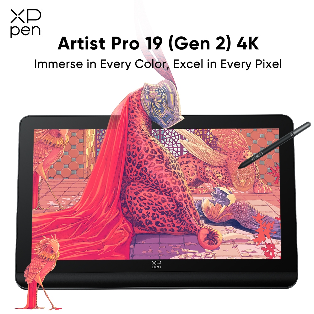 XPPen Artist Pro 19 (Gen 2) จอแสดงผลปากกา 4K 18.4 นิ้วการวาดภาพกราฟิกพร้อมจอแสดงผลความดัน 16K