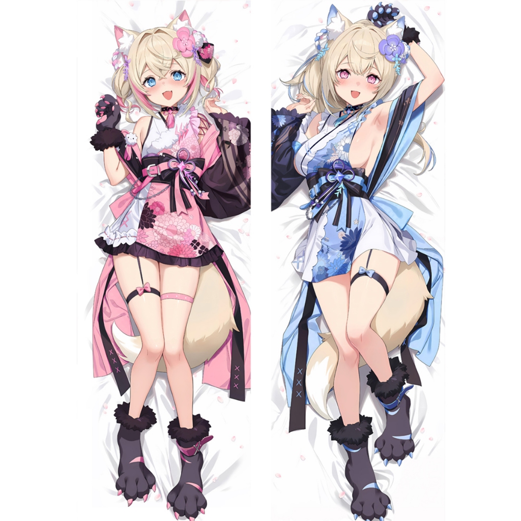 VTuber Soft Soft Furry · Abiscard ปลอกหมอนเต็มตัว Dakimakura พิมพ์สองด้าน Beige Highlighting สีชมพูน