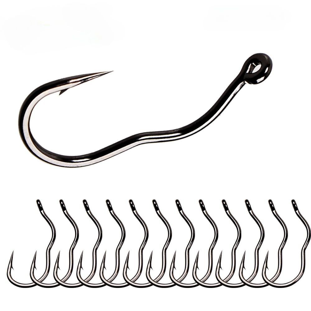 50 ชิ้นเหล็กคาร์บอนสูงอัตโนมัติ Flip Fishhook ตะขอตกปลาตา Sharp Barbed อุปกรณ์ตกปลา