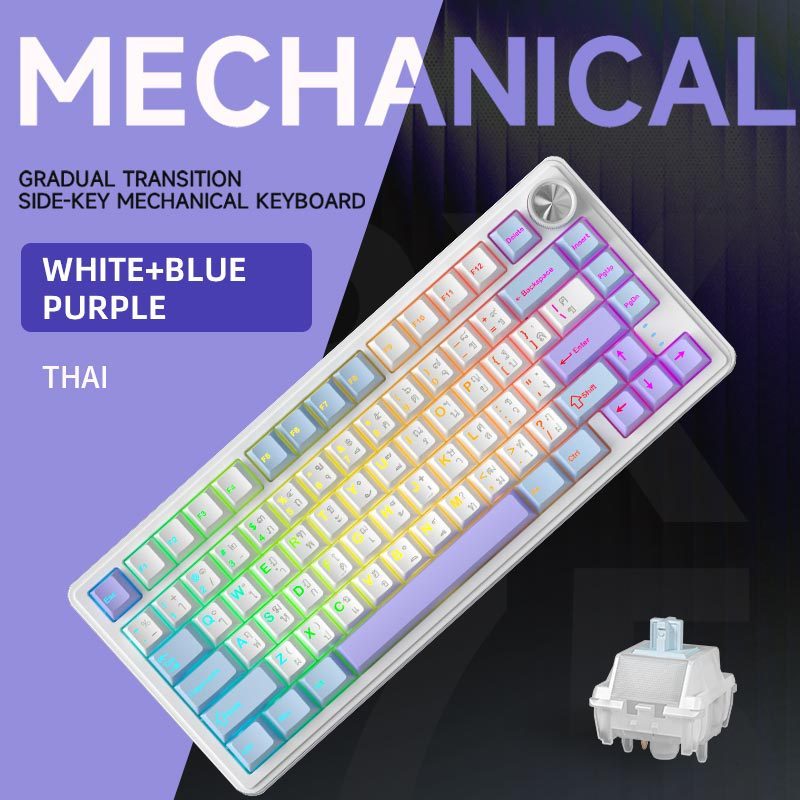 RX75 Pro ปะเก็นคีย์บอร์ดไร้สาย Hot Swap RGB คีย์บอร์ดเกม PBT Keycaps