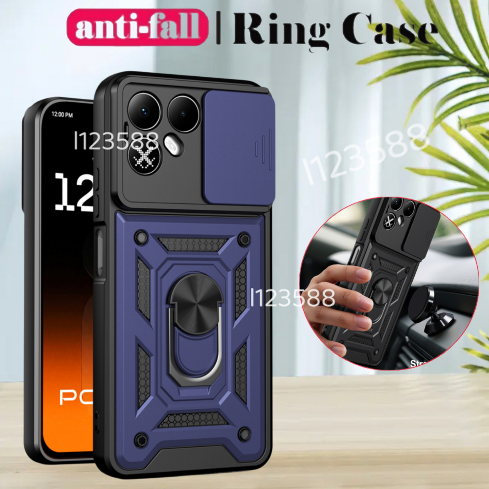 เคสกันกระแทกเลนส์สไลด์ปิดกล้องอัตโนมัติ พร้อมแหวนจับยึดในรถยนต์ สําหรับ Tecno Pova 8/8 Pro/7 Pro/Ultra 4G/5G (2026)