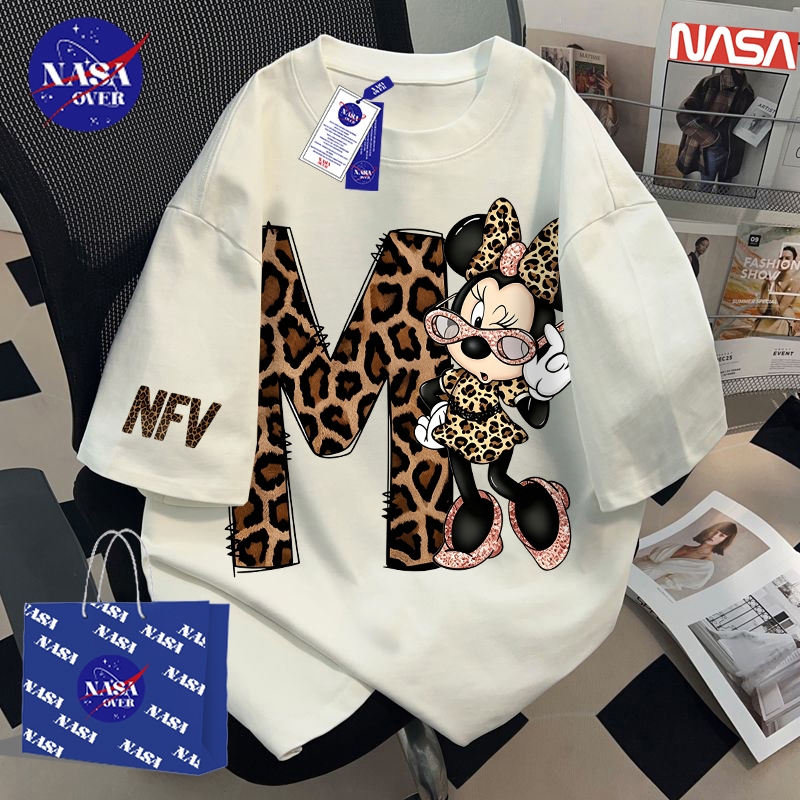 【ของพร้อมส่ง ส่งใน 24 ชั่วโมง】 NASA ทรงใหญ่ ฤดูร้อน แขนยาว อเมริกัน ลายหนูเสือดาว ยูนิเซ็กส์ เทรนด์ คอกลม เสื้อ YG6277