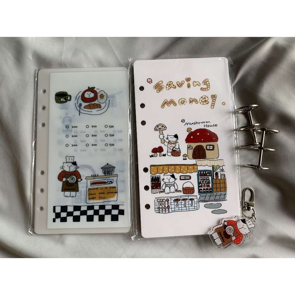 A6 Money Bag Original Cute Money Bag/ฟิล์มหนา/Cat Supermarket Series/เงินสดเงิน