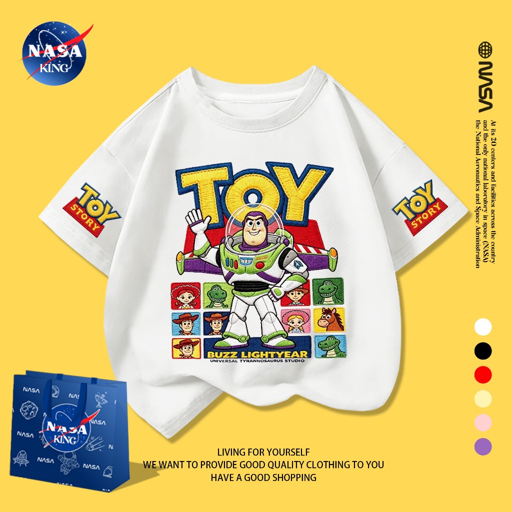 【ส่งเร็ว 24 ชั่วโมง】COD เสื้อยืดเด็กแขนสั้น ลาย Toy Story การ์ตูน ผ้าเนื้อดี ทรงสวย ใส่เที่ยว ใส่เรียนได้