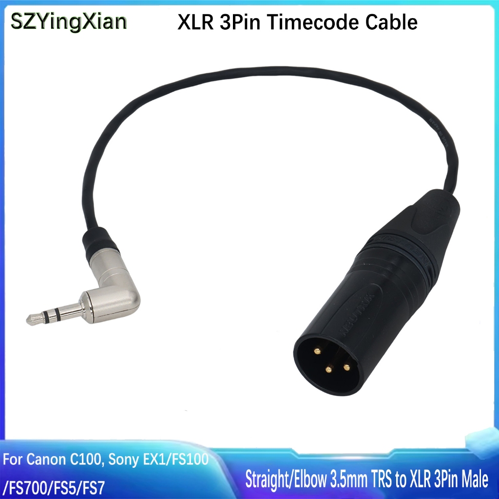 แจ็ค TRS ขนาด 3.5 มม.ถึง XLR 3Pin สาย Timecode ชายสําหรับ Canon C100, สําหรับ Sony EX1/FS100/FS700/F