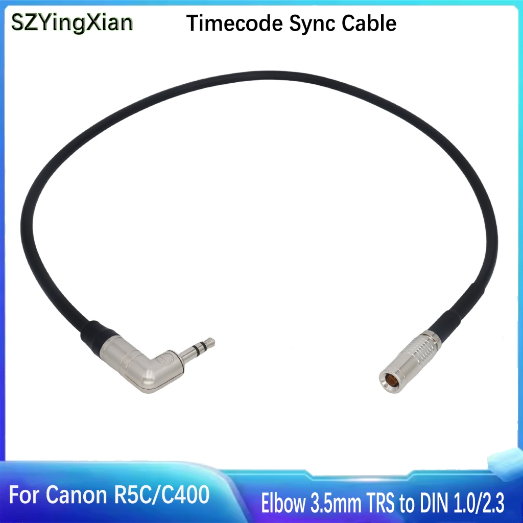 สาย Timecode สําหรับ Canon R5C DIN 1.0/2.3 ถึง 3.5 มม.TRS 90 องศา Time Code สายไฟใช้งานร่วมกับ Deity