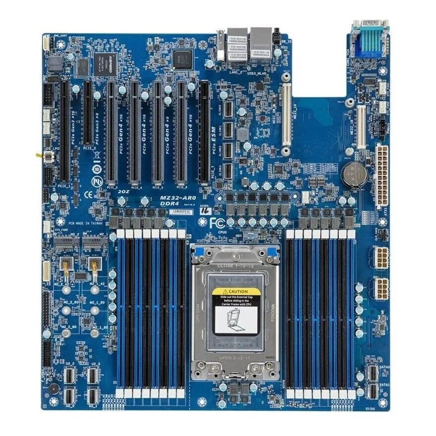 เมนบอร์ด Gigabyte MZ32-AR0-001 รองรับซีพียูซีรีส์ AMD EPYC 7001 7002 7003