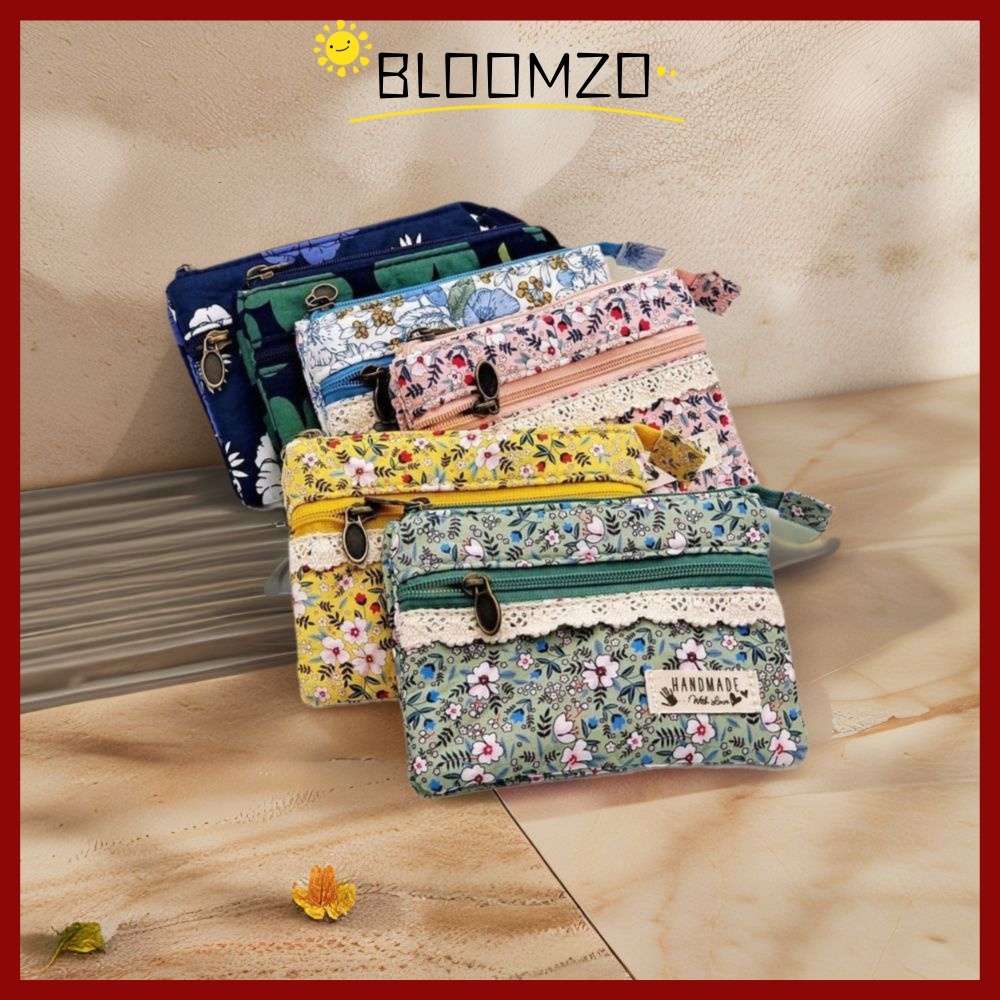 【COD】กระเป๋าBLOOMZO, กระเป๋าใส่เหรียญมัลติฟังก์ชั่นแบบเรียบง่าย, ที่จัดระเบียบซิปสั้นกันน้ํา