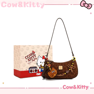 กระเป๋าโท้ต Cow&Kitty Brown Series กระเป๋าสะพายข้าง สไตล์ลายเสือดาว ความจุขนาดใหญ่