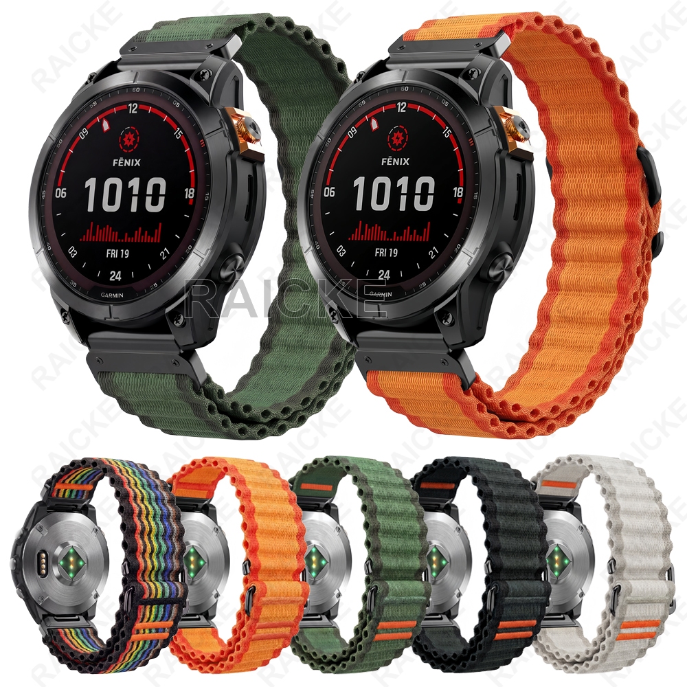 สายไนลอนกีฬานาฬิกาสําหรับ Garmin Fenix 9 8 51mm 47mm 43mm/7X pro / 7S / 6S pro / 6 / 5X Plus / 5S plus / Fenix3 hr / Forerunner 970 965 935 945