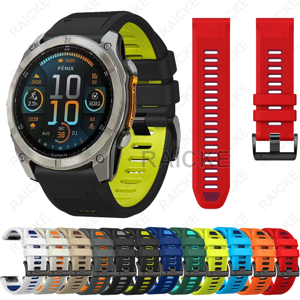 ทนทานสายนาฬิกาซิลิโคนสายกีฬาสําหรับ Garmin Fenix 9 8 51mm 47mm/ 7X pro / 6 / 5X Plus / Fenix3 hr / Forerunner 970 965 945 935