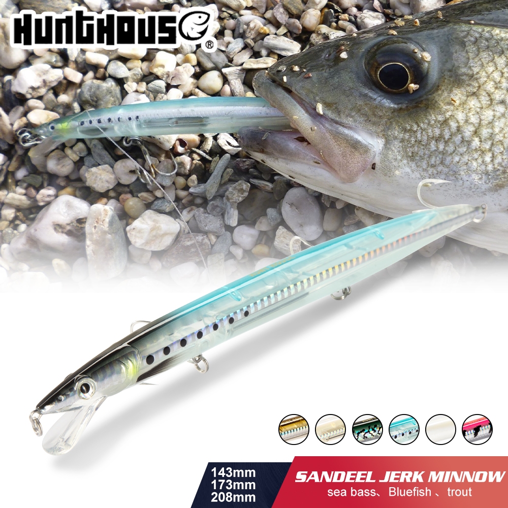 Hunthouse Sandeel Minnow Lures 143 มม./14g 173 มม./23g 208 มม./33g ประดิษฐ์ Jerkbait Wobbler Long Casting Stickbait Pesca ปลาเทราท์