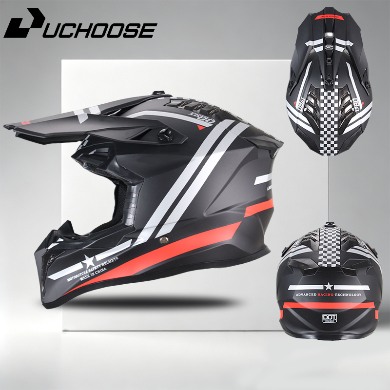 Uchoose สไตล์ใหม่หมวกกันน็อคออฟโรดรถจักรยานยนต์หมวกกันน็อคลดความเร็วจักรยานเสือภูเขาขี่จักรยานหมวกน็