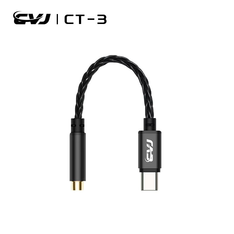 CVJ CT-3 DAC Type-C ถึง 3.5 มม./4.4 มม.CX31993 ชิป 8 ทอผ้าสายเคเบิลชุบเงินคุณภาพเสียงไฮไฟการนําเสนอเสียงต้นฉบับ
