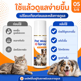 🐱สเปรย์สมานแผลสัตว์เลี้ยง🐶 SA สเปรย์พ่นแผล แผลแห้งไว ฆ่าเชื้อแบคทีเรีย สูตรนาโน สำหรับหมาแมว ปลอดภัยเลียได้
