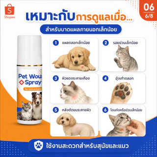 🐱สเปรย์สมานแผลสัตว์เลี้ยง🐶 SA สเปรย์พ่นแผล แผลแห้งไว ฆ่าเชื้อแบคทีเรีย สูตรนาโน สำหรับหมาแมว ปลอดภัยเลียได้