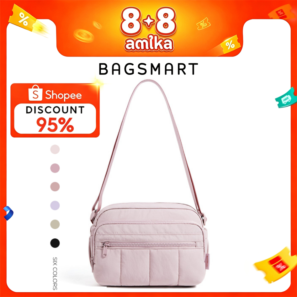 BAGSMART กระเป๋าสะพายข้างผู้หญิง Crossbody Bag น้ำหนักเบา กั