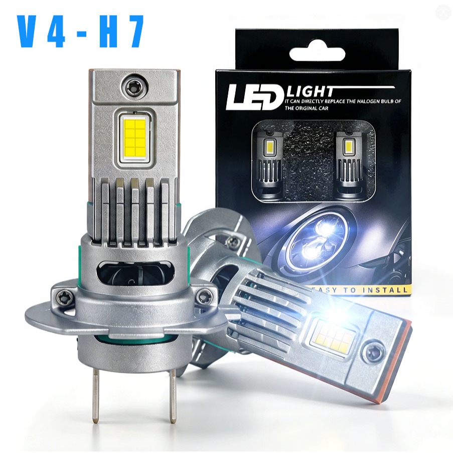 2PCS 11000LM 60W N62 M5S V4 H7 LED ไฟหน้าหลอดไฟอัพเกรด 600% Brighter Plug and Play ในตัวพัดลม H7