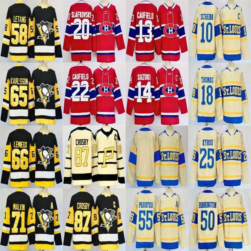 NHL hockey jersey Plus ขนาดกีฬาแขนยาว Penguin Canadian Blues hockey jersey Penguins hockey jersey
