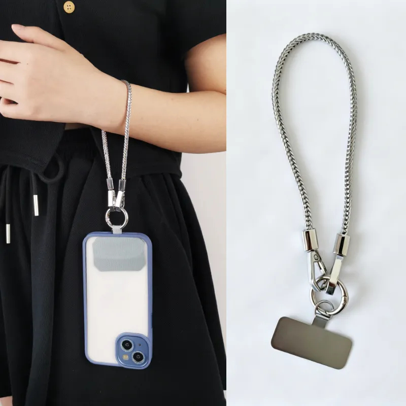 เคสโทรศัพท์สั้นโซ่แขวนคลิปโลหะมือถือโซ่ถ้วยน้ําที่สําคัญตกแต่งกลางแจ้งป้องกันการสูญหายข้อมือโซ่ของขวัญ