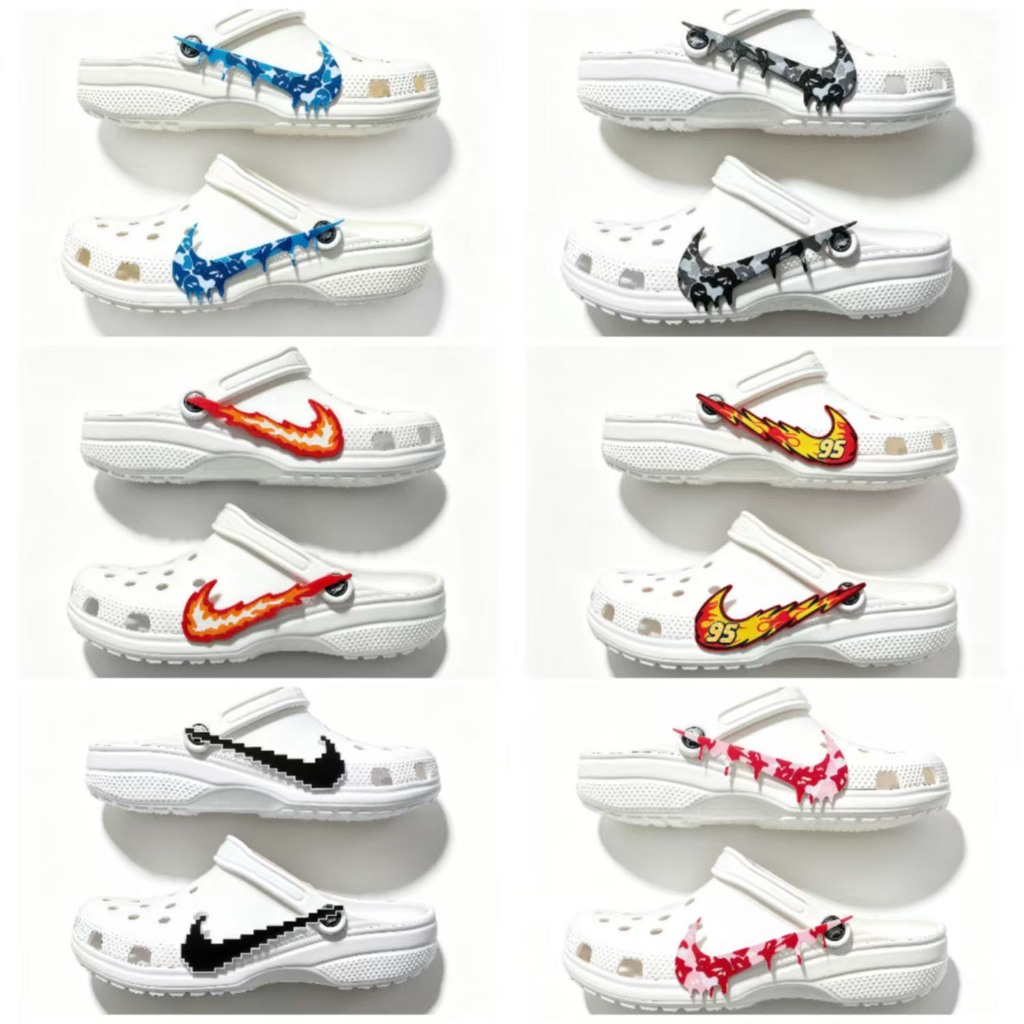 3ง พิมพ์ จระเข้ เสน่ห์ จิ๊บบิทซ์ 2026 สไตล์ใหม่รองเท้าหัวเข็มขัดด้านข้างหัวเข็มขัดเหมาะสําหรับรองเท้าหลุมตกแต่งการพิมพ์อุปกรณ์เสริมอินเทรนด์แ