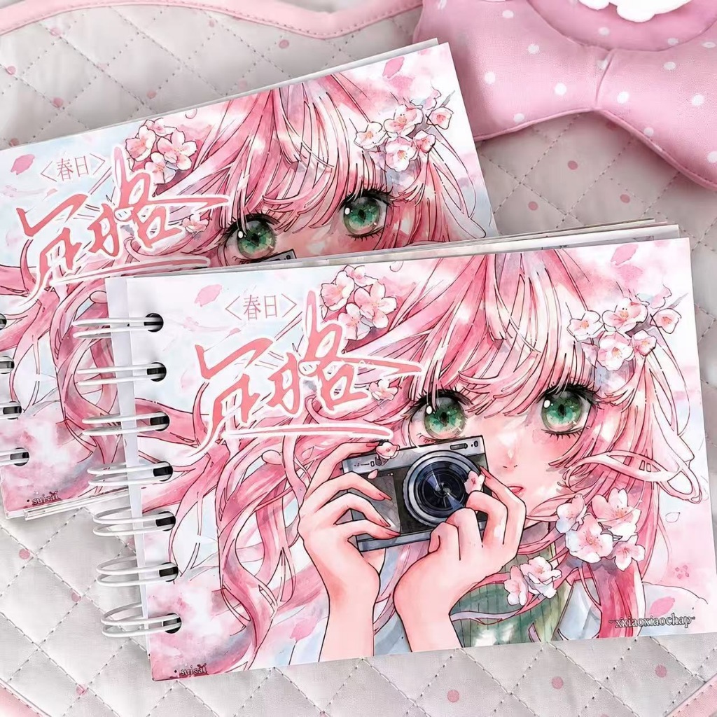 สมุดสติกเกอร์ตัดขอบสาวอนิเมะ วัสดุDIYสมุดบันทึก สติกเกอร์ตกแต่งเคสโทรศัพท์ และแก้ว