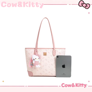 กระเป๋าโททสีชมพู Cow&Kitty กระเป๋าสะพายไหล่ กระเป๋าถือสตรีหนัง PU แบบทนทาน ดีไซน์เรียบง่าย