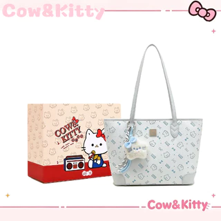 กระเป๋าโททสีชมพู Cow&Kitty กระเป๋าสะพายไหล่ กระเป๋าถือสตรีหนัง PU แบบทนทาน ดีไซน์เรียบง่าย