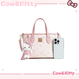 กระเป๋าโททมินิ Cow&Kitty Pink Tote Bag กระเป๋าตังค์ ผู้หญิง Ladies Handbag Daily Casual Handbag