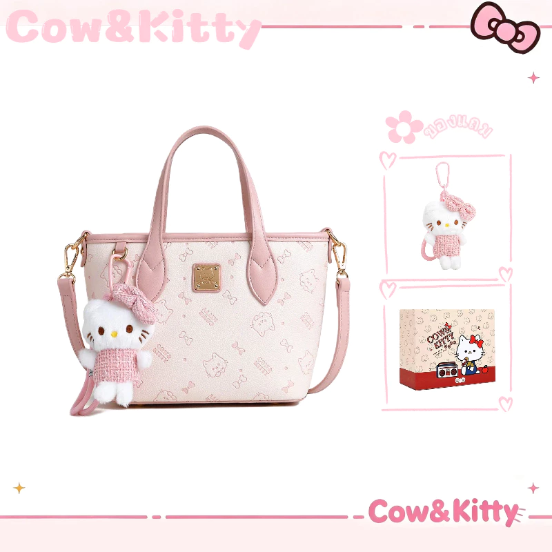 กระเป๋าโททมินิ Cow&Kitty Pink Tote Bag กระเป๋าตังค์ ผู้หญิง Ladies Handbag Daily Casual Handbag