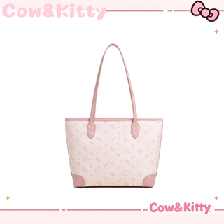 กระเป๋าโทท Cow&Kitty Multifunctional Pink Tote Bag กระเป๋าสะพายสุภาพสตรีความจุขนาดใหญ่ Cute Style Pink Handbag กระเป๋าสะพายไหล่ยอดฮิต ใส่แท็บเล็ตได้ จุของได้เยอะ