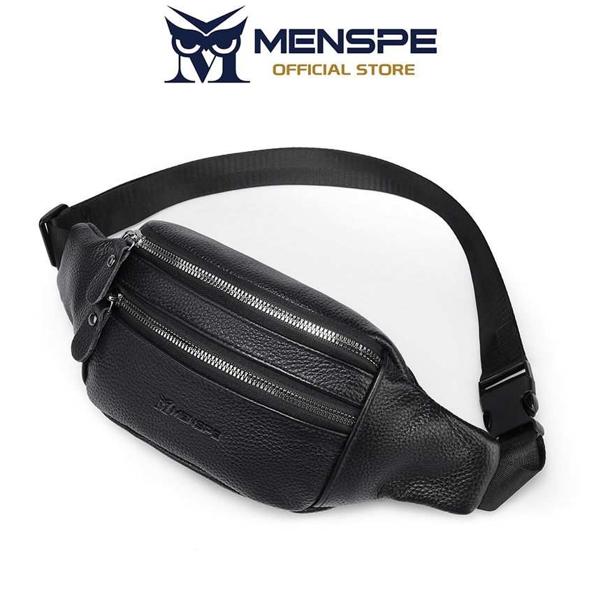 MENSPE กระเป๋าคาดหน้าอกผู้ชายหนังแท้ ใช้ได้ทั้งคาดหน้าอกและคาดเอว ดีไซน์แฟชั่นกีฬา ความจุขนาดใหญ่ ลำลอง เหมาะสำหรับออกกำลังกายกลางแจ้ง เดินทาง และธุรกิจ