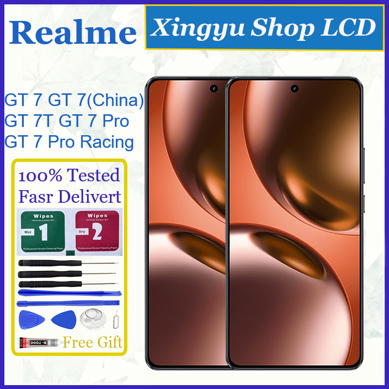 AMOLED สําหรับ Realme GT 7 GT 7 GT 7T GT 7 Pro GT 7 Pro Racing จอแสดงผล LCD หน้าจอสัมผัสเปลี่ยน