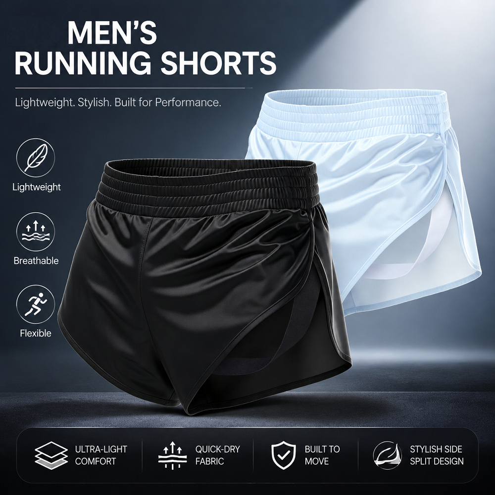 CLEVER MENMODE Men Ice Cool Satin Boxer Shorts Side Split Design Inner Jockstrap Pouch ชุดชั้นใน