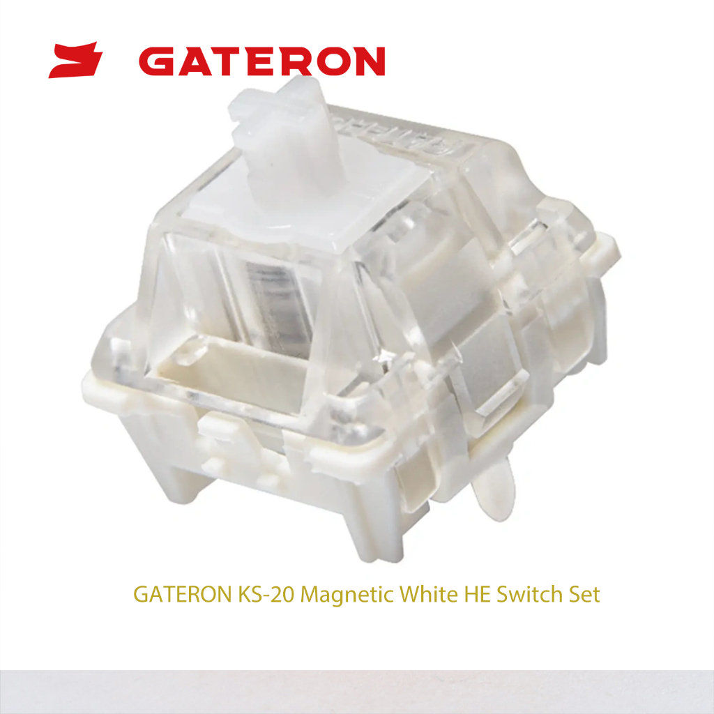 GATERON KS-20 แม่เหล็กสีขาว HE ชุดสวิทช์ Linear 30gf Pre-lubed ปรับ Actuation Travel SMD LED 100M Li